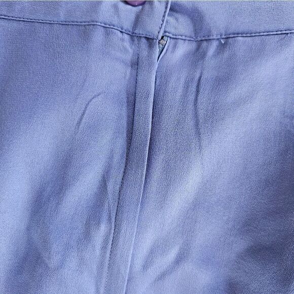 Vintage Royal Silk 100% Pure Silk High Waist Knee Length Blue Pencil Skirt Sz 14 - Picture 6 of 9